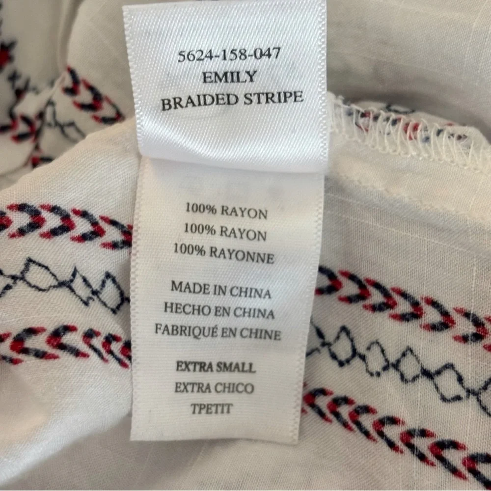 Rails Emily Braided Stripe Popover Top XS Coastal Summer